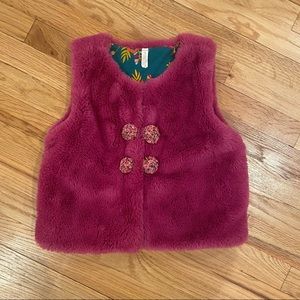 Matilda Jane Faux Fur Fuchsia Vest, Size 10. EUC!